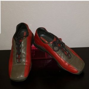 Authentic Prada Sport Sneakers Red & Gray 37.5